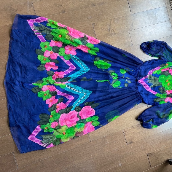 Vintage Silk Cocktail Dress Grieder Les Boutiques Rare - Picture 4 of 16